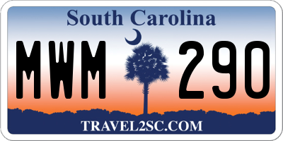 SC license plate MWM290