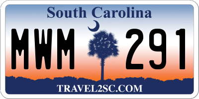 SC license plate MWM291