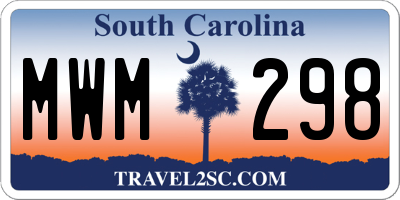 SC license plate MWM298