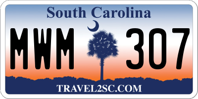 SC license plate MWM307