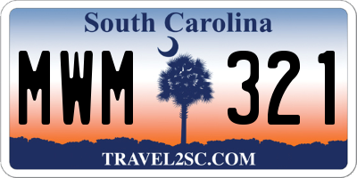SC license plate MWM321
