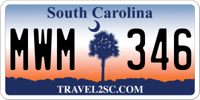 SC license plate MWM346