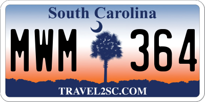 SC license plate MWM364