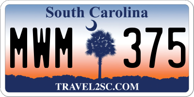 SC license plate MWM375