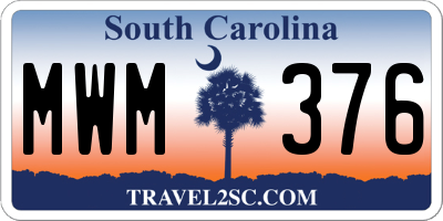 SC license plate MWM376