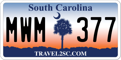 SC license plate MWM377