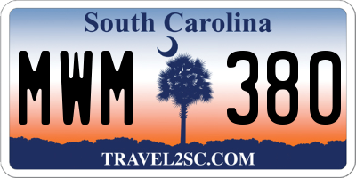 SC license plate MWM380