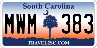 SC license plate MWM383