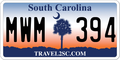 SC license plate MWM394