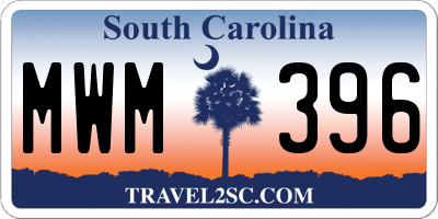 SC license plate MWM396