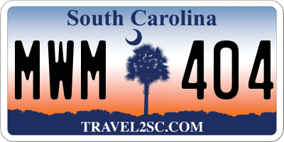SC license plate MWM404