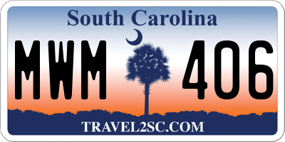 SC license plate MWM406