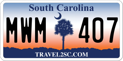 SC license plate MWM407