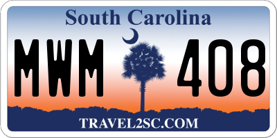 SC license plate MWM408