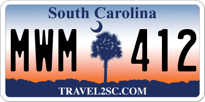 SC license plate MWM412