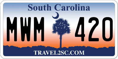 SC license plate MWM420