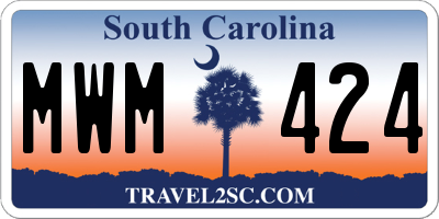 SC license plate MWM424