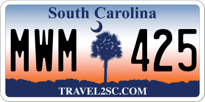 SC license plate MWM425