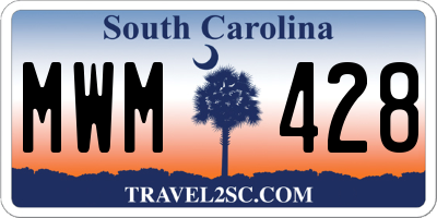 SC license plate MWM428