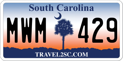 SC license plate MWM429