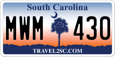 SC license plate MWM430