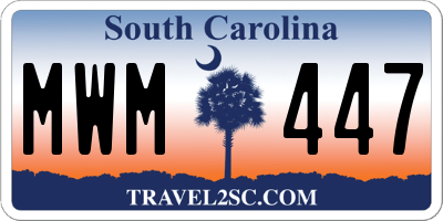 SC license plate MWM447