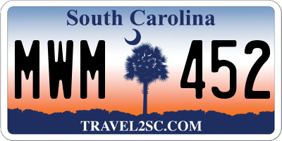 SC license plate MWM452