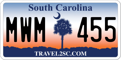 SC license plate MWM455