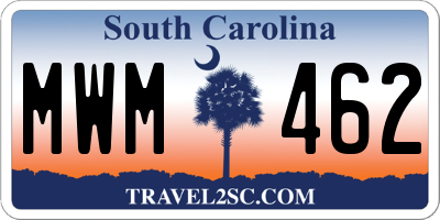 SC license plate MWM462