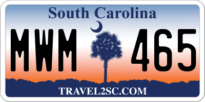 SC license plate MWM465