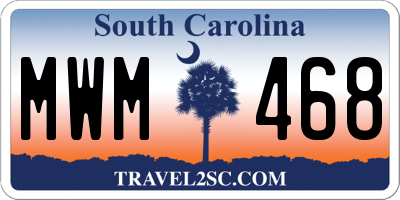 SC license plate MWM468