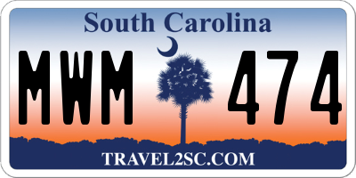 SC license plate MWM474