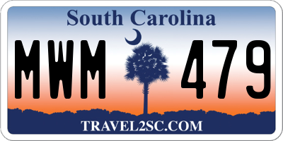 SC license plate MWM479