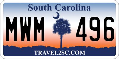 SC license plate MWM496