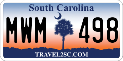 SC license plate MWM498