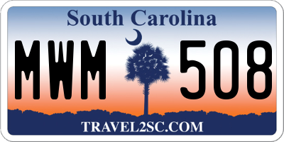 SC license plate MWM508