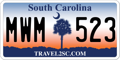 SC license plate MWM523