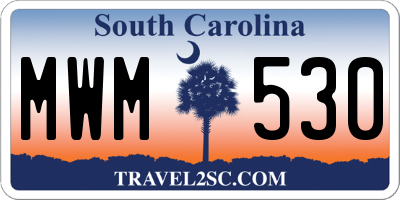 SC license plate MWM530