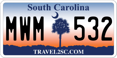 SC license plate MWM532