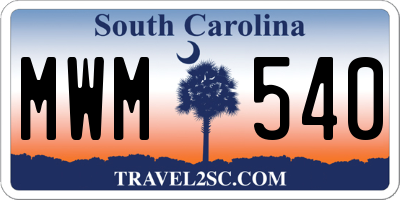 SC license plate MWM540