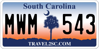 SC license plate MWM543