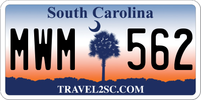 SC license plate MWM562