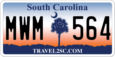 SC license plate MWM564