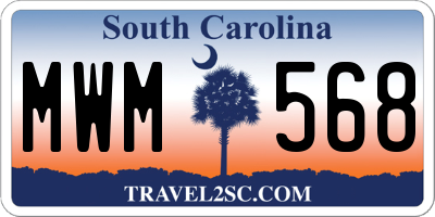 SC license plate MWM568