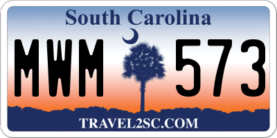 SC license plate MWM573