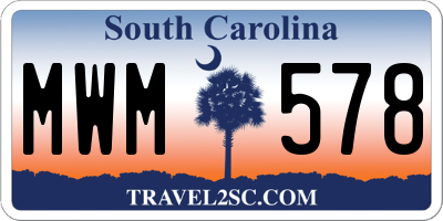 SC license plate MWM578