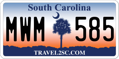 SC license plate MWM585