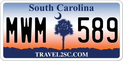SC license plate MWM589