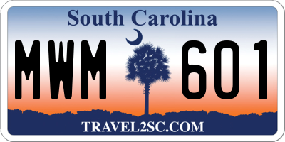 SC license plate MWM601