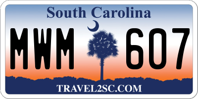 SC license plate MWM607